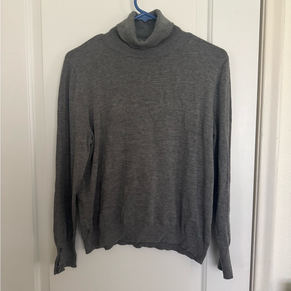 Ann Taylor Charcoal Knit Top Turtleneck
